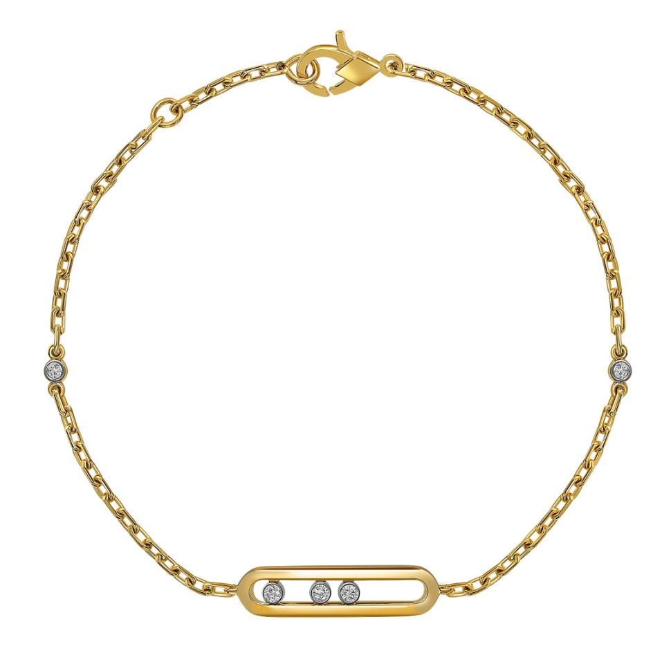 Браслет из жёлтого золота с бриллиантами (061566)