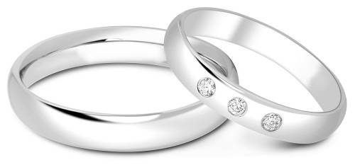 Обручальное кольцо из платины с бриллиантами 16.5