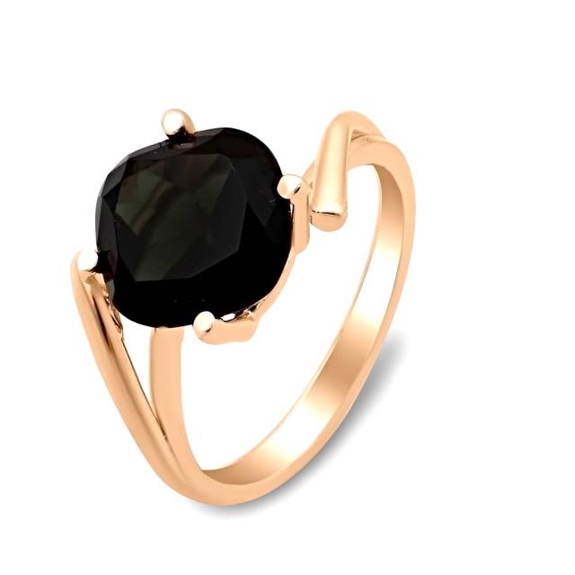 Кольцо из красного золота с ситаллом (028561)