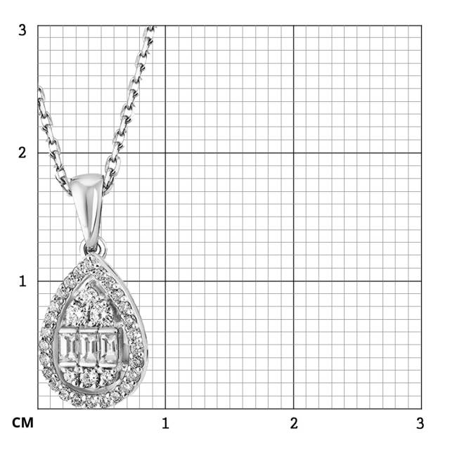 Колье из белого золота с бриллиантом (055826)