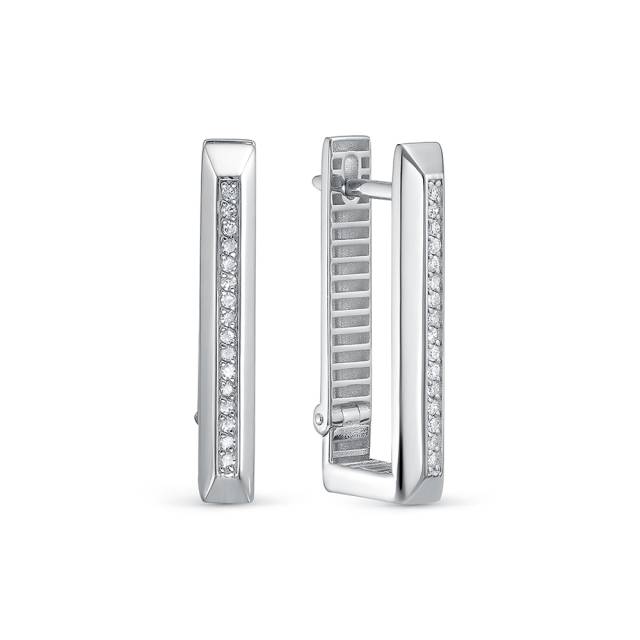 Серьги из белого золота с бриллиантами  (062963)