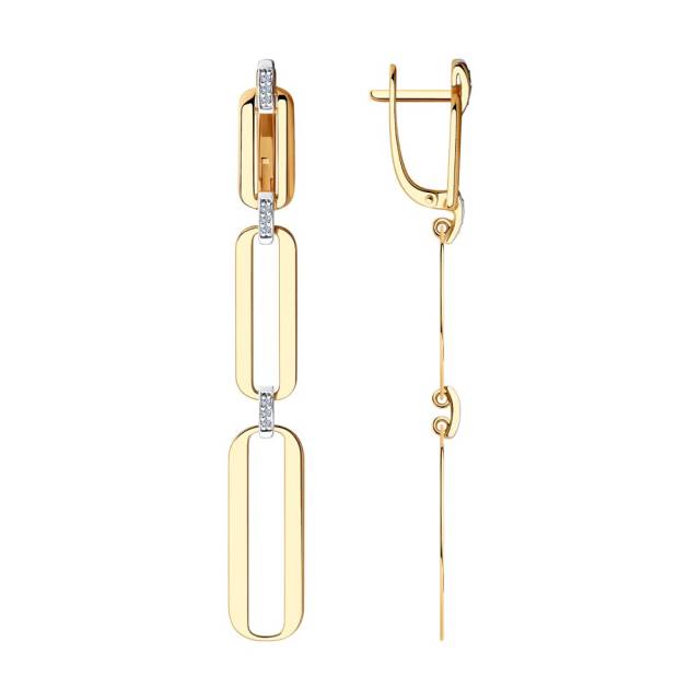 Серьги из красного золота с бриллиантами (045069)