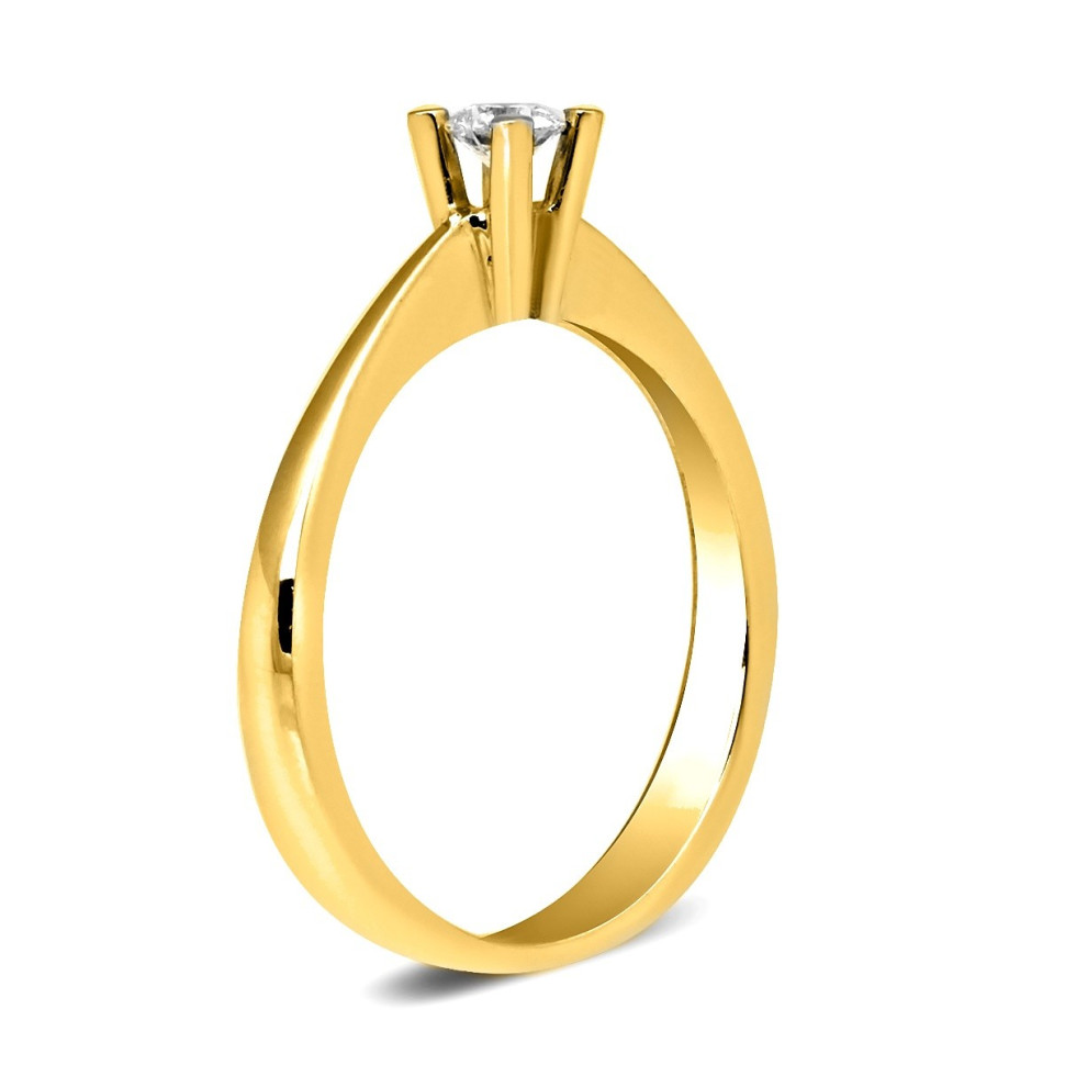Помолвочное кольцо из жёлтого золота с бриллиантом (007069)