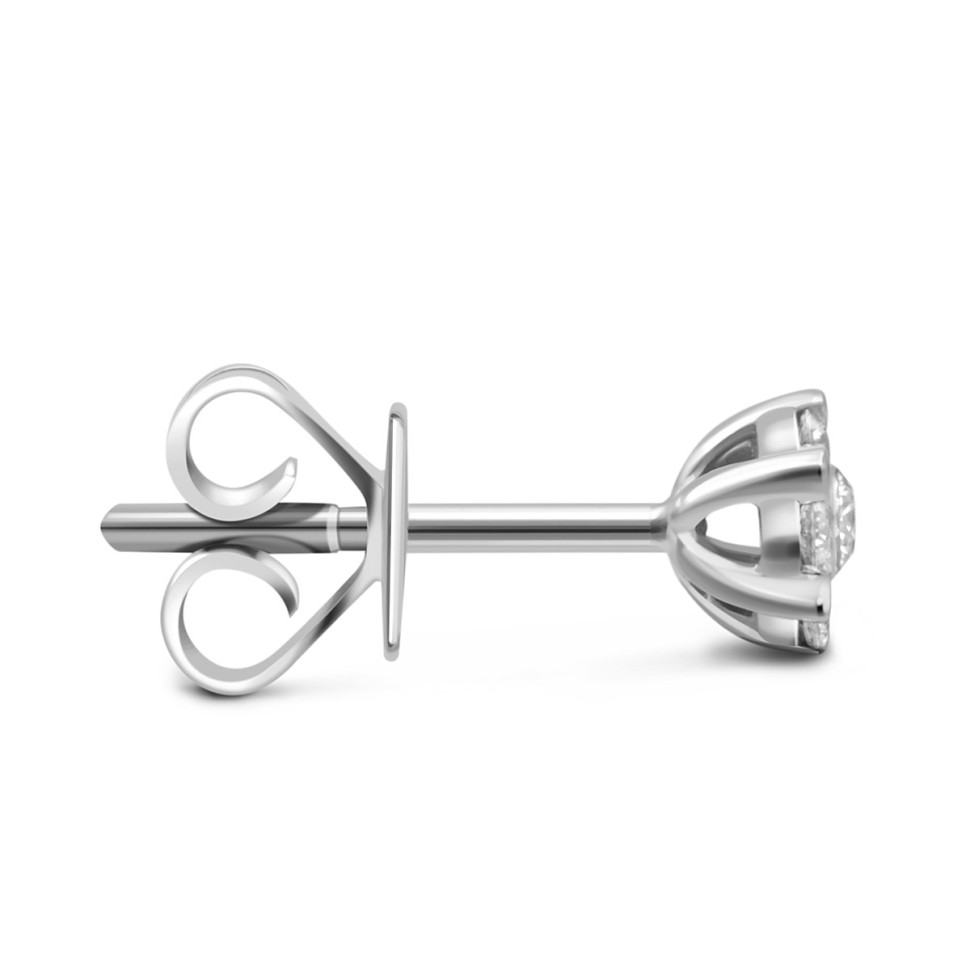 Серьги пусеты из белого золота с бриллиантами (032181)