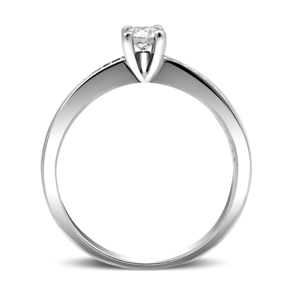 Помолвочное кольцо из белого золота с бриллиантами (009624)