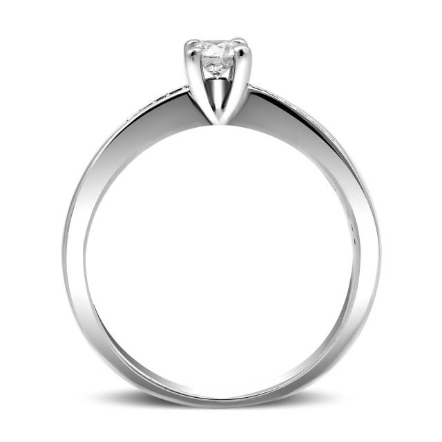 Помолвочное кольцо из белого золота с бриллиантами (009624)