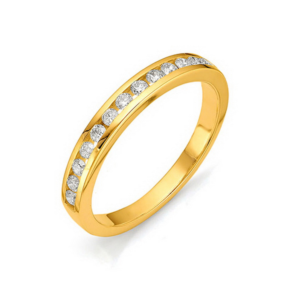 Обручальное кольцо из жёлтого золота с бриллиантами (030402)