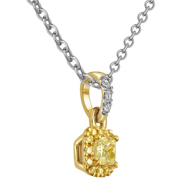 Кулон из комбинированного золота с бриллиантами (058640)