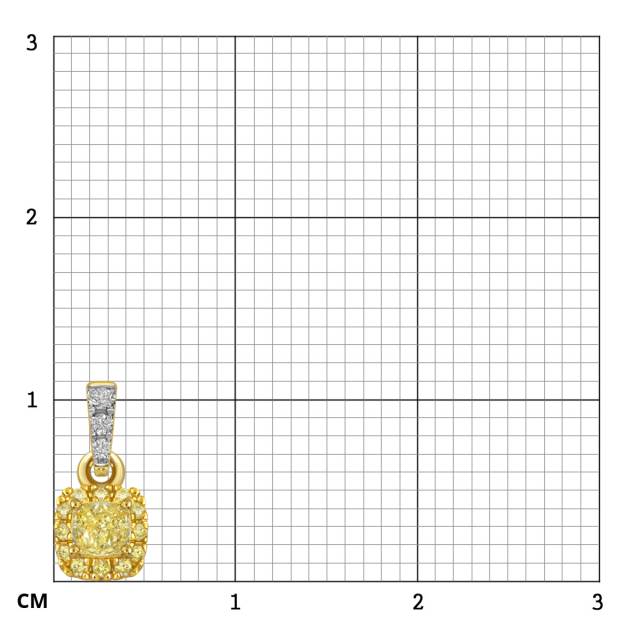Кулон из комбинированного золота с бриллиантами (058640)