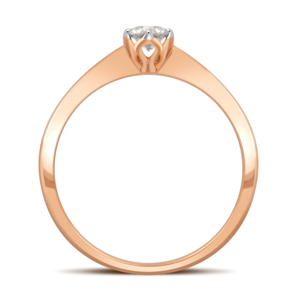 Помолвочное кольцо из красного золота с бриллиантом (032763)