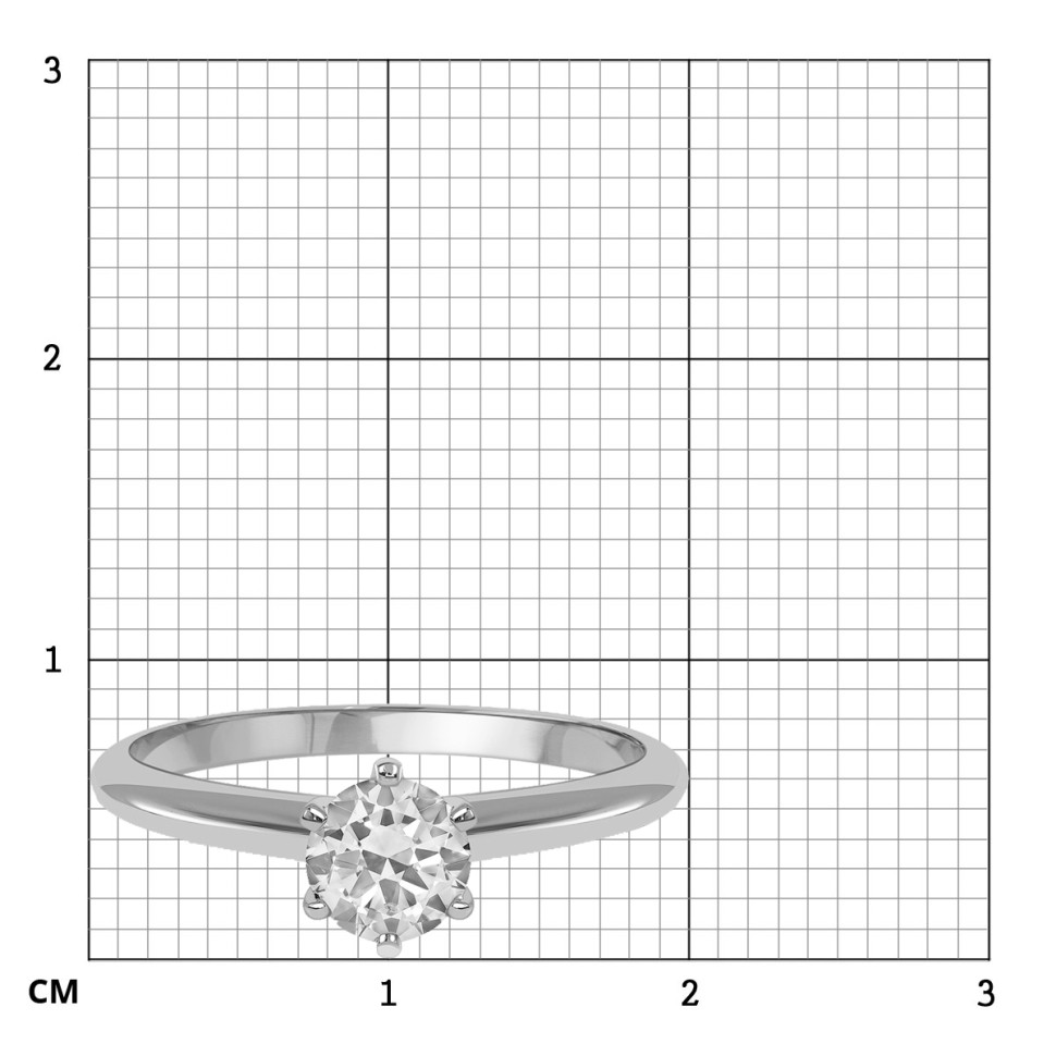 Помолвочное  кольцо из белого золота с бриллиантом (027870)