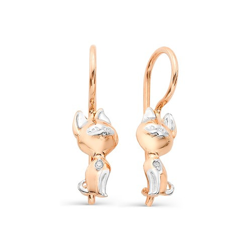 Серьги из красного золота с бриллиантами 