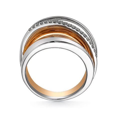 Кольцо из комбинированного золота с бриллиантами (043124)