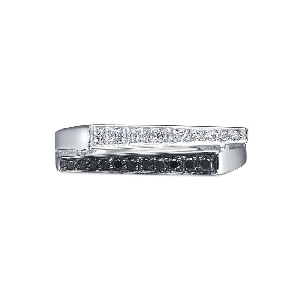 Кольцо из белого золота с бриллиантами (058844)