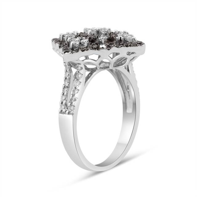 Кольцо из белого золота с бриллиантами (002931)