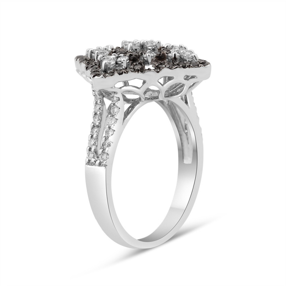 Кольцо из белого золота с бриллиантами (002931)