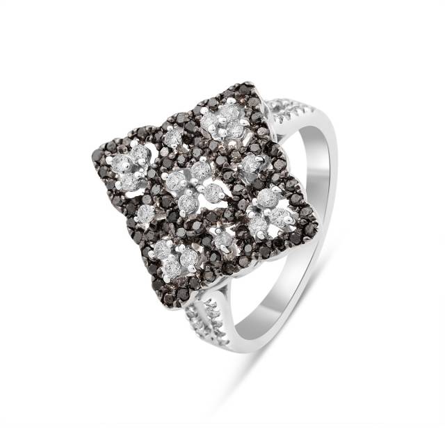 Кольцо из белого золота с бриллиантами (002931)