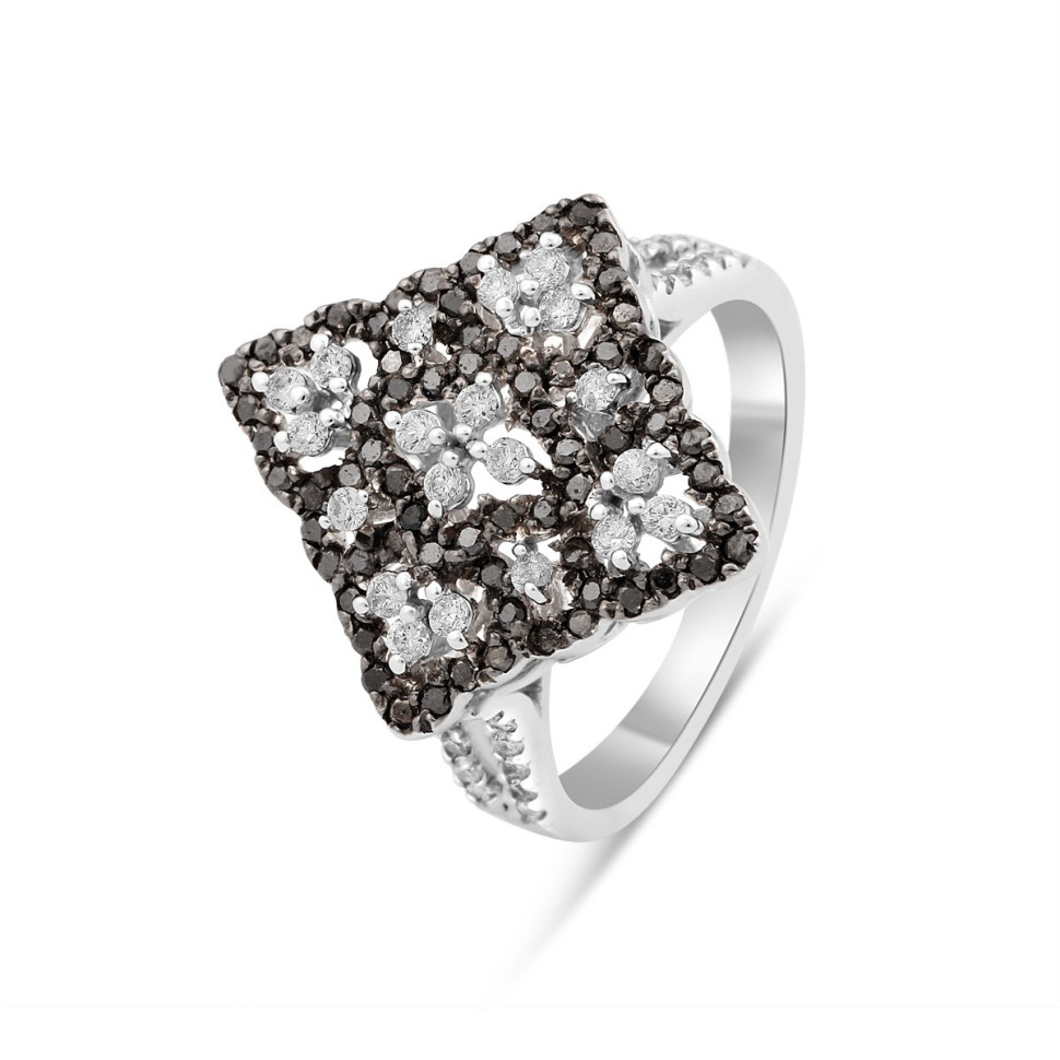 Кольцо из белого золота с бриллиантами (002931)