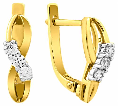 Серьги из жёлтого золота с бриллиантами