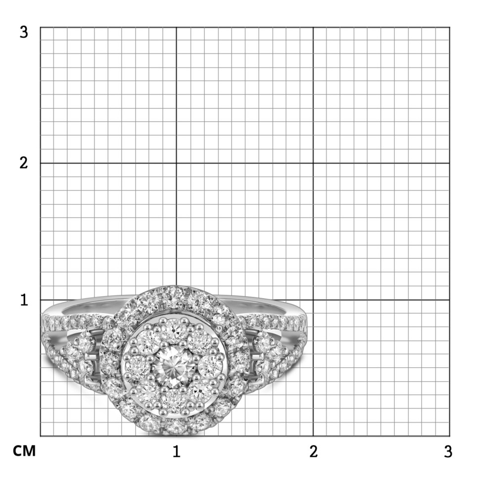 Кольцо из белого золота с бриллиантами (059965)