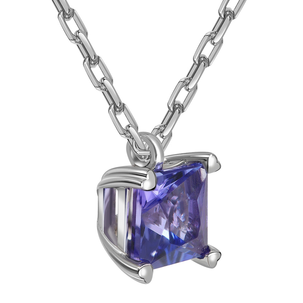 Колье из белого золота с танзанитом (060160)