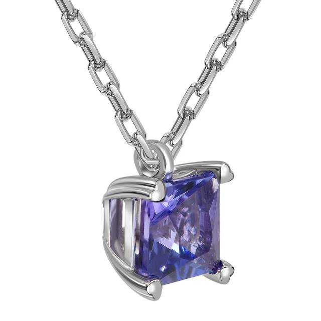 Колье из белого золота с танзанитом (060160)