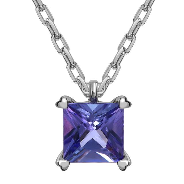 Колье из белого золота с танзанитом (060160)