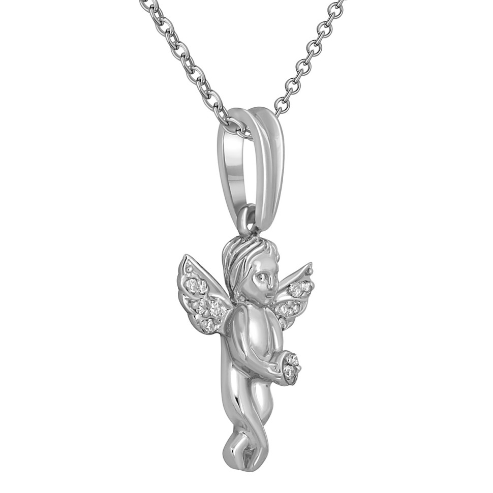 Кулон из белого золота с бриллиантами 