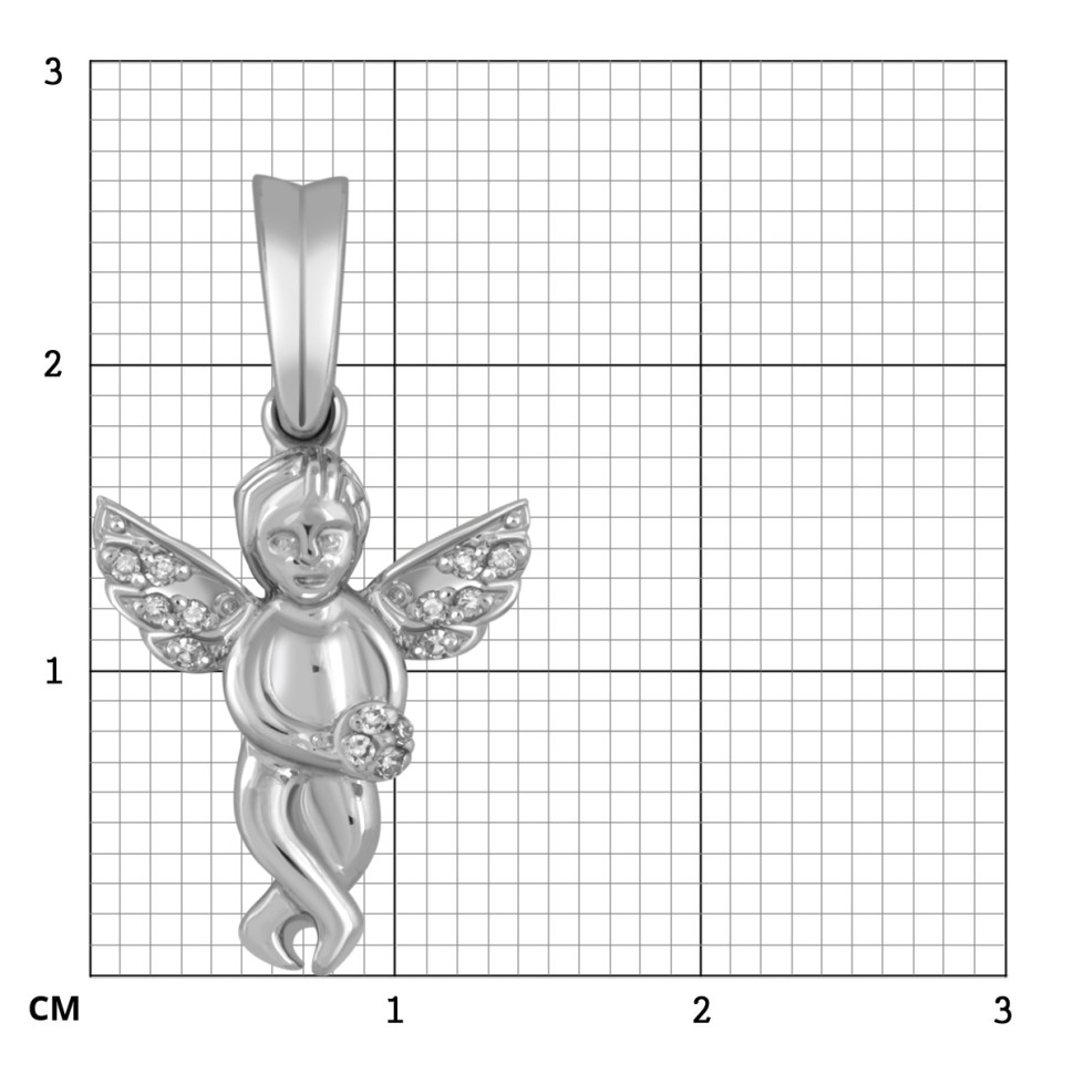 Кулон из белого золота с бриллиантами 