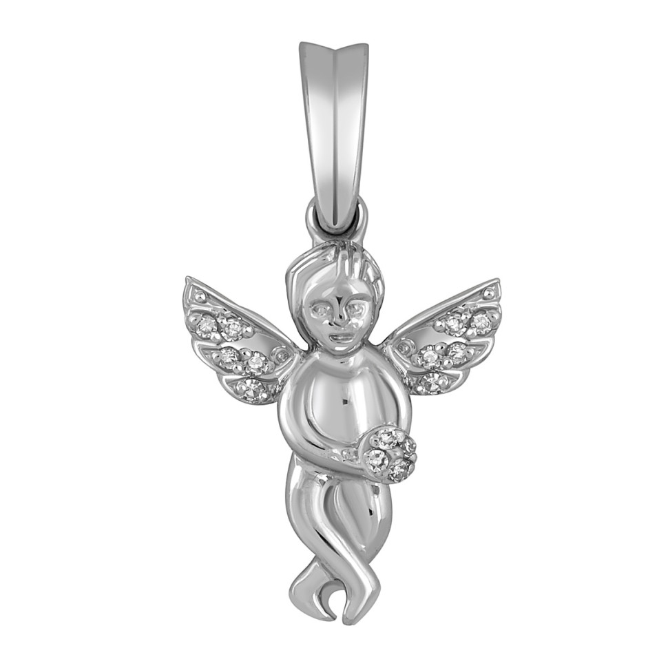 Кулон из белого золота с бриллиантами 