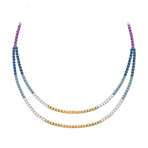 Колье из красного золота с полудрагоценными камнями (041540)