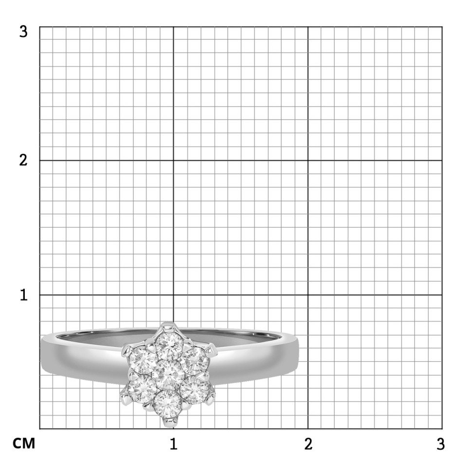 Кольцо из белого золота с бриллиантами (039701)