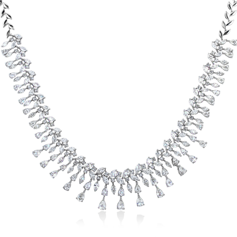 Колье из белого золота с бриллиантами (052276)