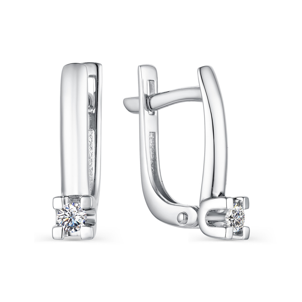 Серьги из белого золота с бриллиантами (040485)