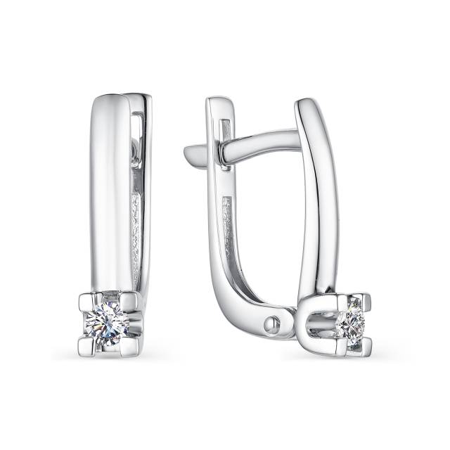 Серьги из белого золота с бриллиантами (040485)