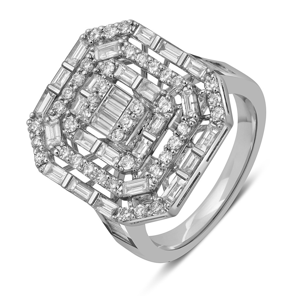 Кольцо из белого золота с бриллиантами (051851)