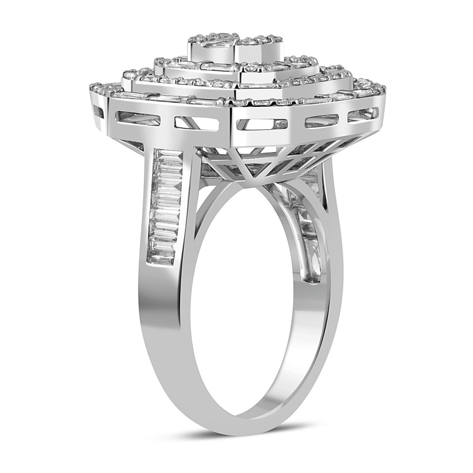 Кольцо из белого золота с бриллиантами (051851)