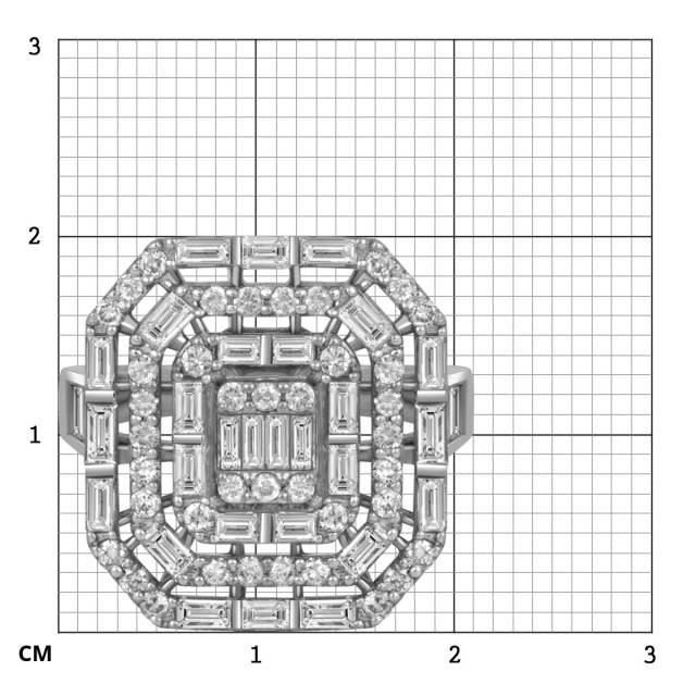 Кольцо из белого золота с бриллиантами (051851)