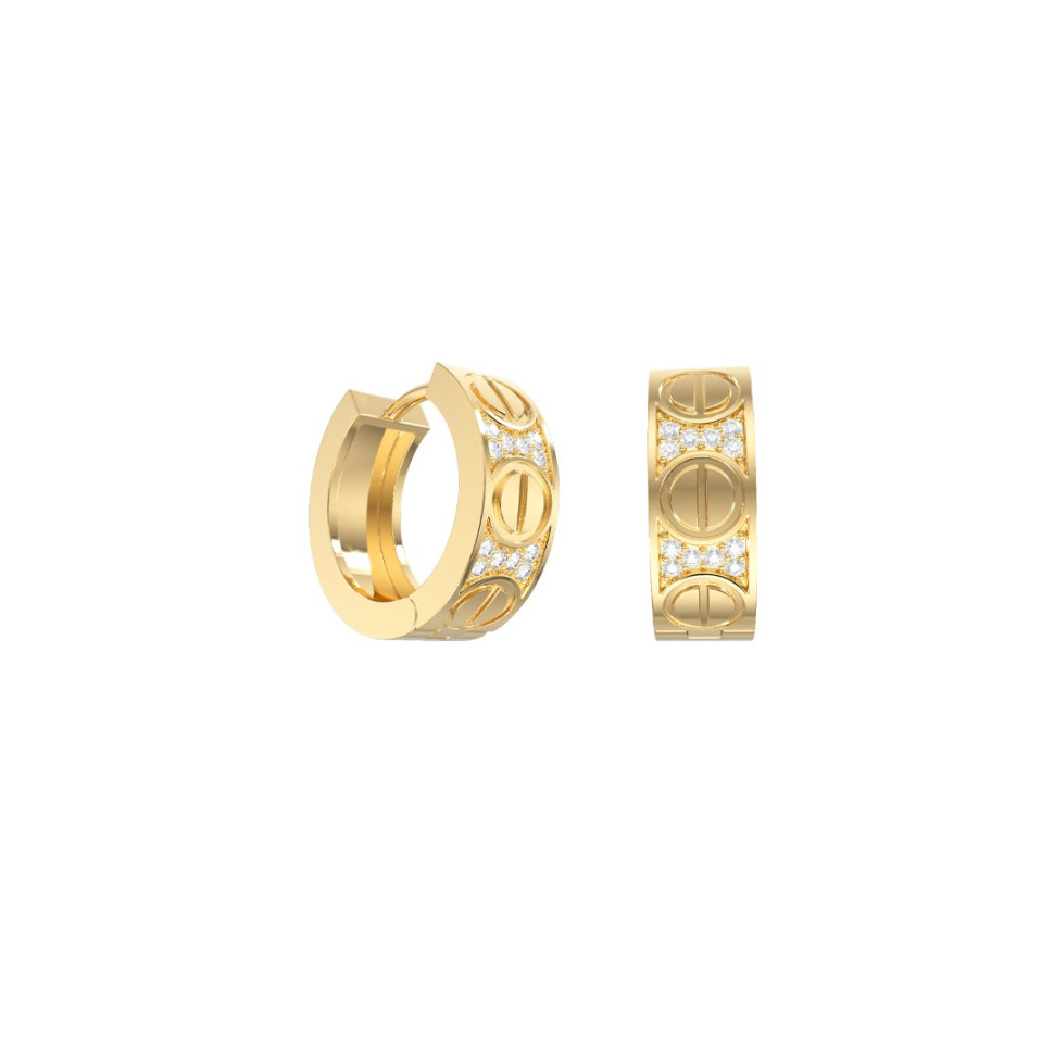 Серьги из жёлтого золота с фианитами (058630)