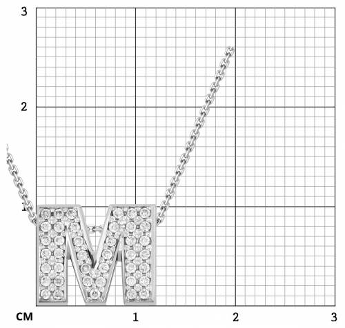Колье из белого золота с бриллиантами "Буква" 45.0
