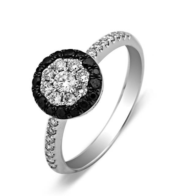 Кольцо из белого золота с бриллиантами (015436)