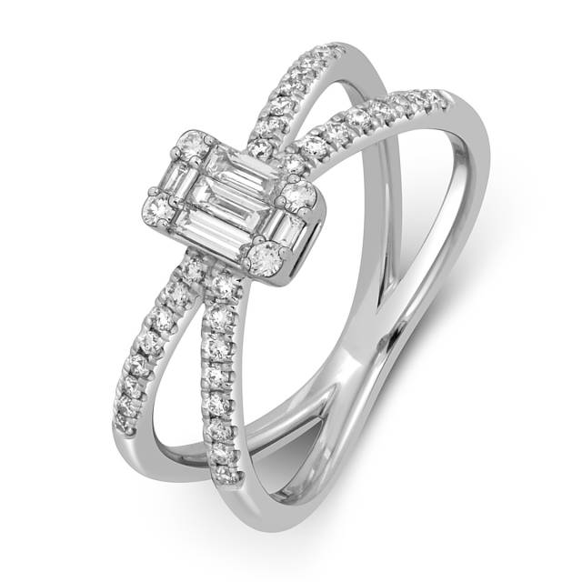 Кольцо из белого золота с бриллиантами "Crivelli" (049109)