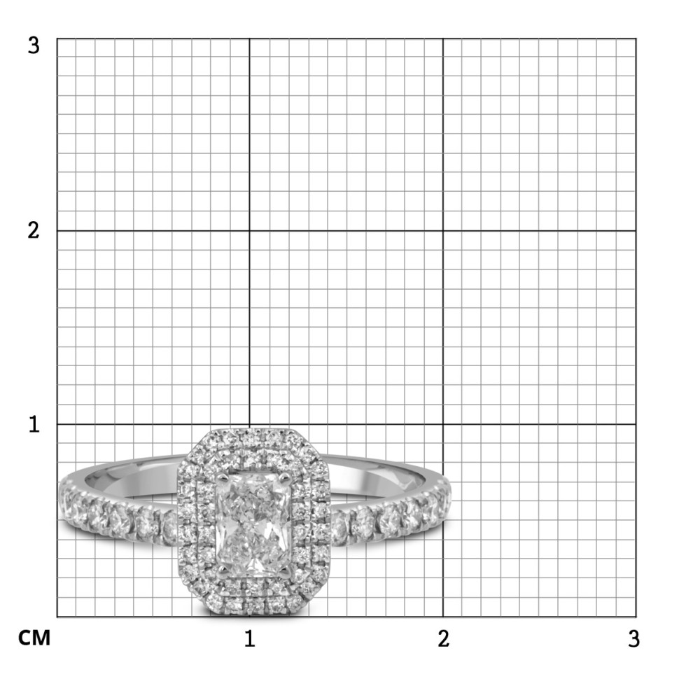 Помолвочное кольцо из белого золота с бриллиантами (052663)