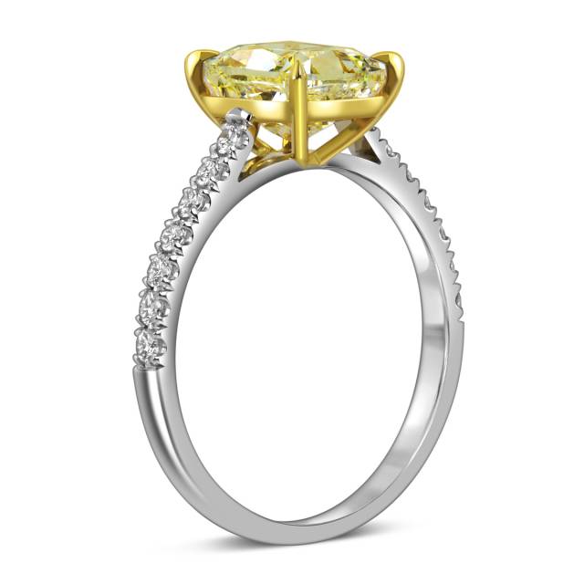 Помолвочное кольцо из белого золота с жёлтым бриллиантом (060293)