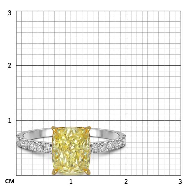 Помолвочное кольцо из белого золота с жёлтым бриллиантом (060293)