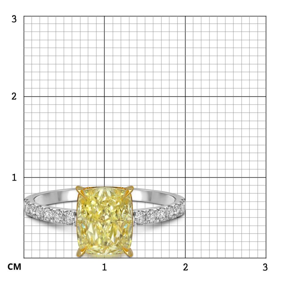 Помолвочное кольцо из белого золота с жёлтым бриллиантом (060293)