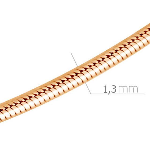 Цепь автомат из красного золота, плетение панцирное (035684)