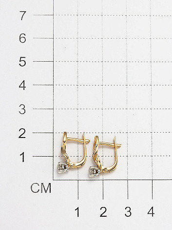 Серьги из жёлтого золота с бриллиантами (053321)