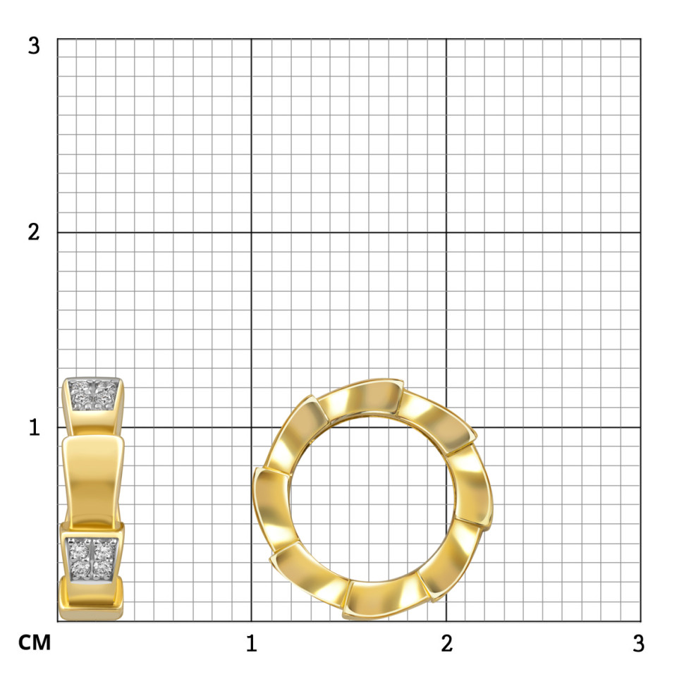 Кулон из жёлтого золота с бриллиантами (061344)