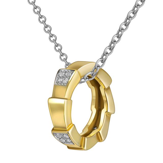 Кулон из жёлтого золота с бриллиантами (061344)